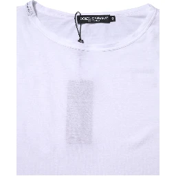 White Cotton Crew Neck Short Sleeves T-shirt