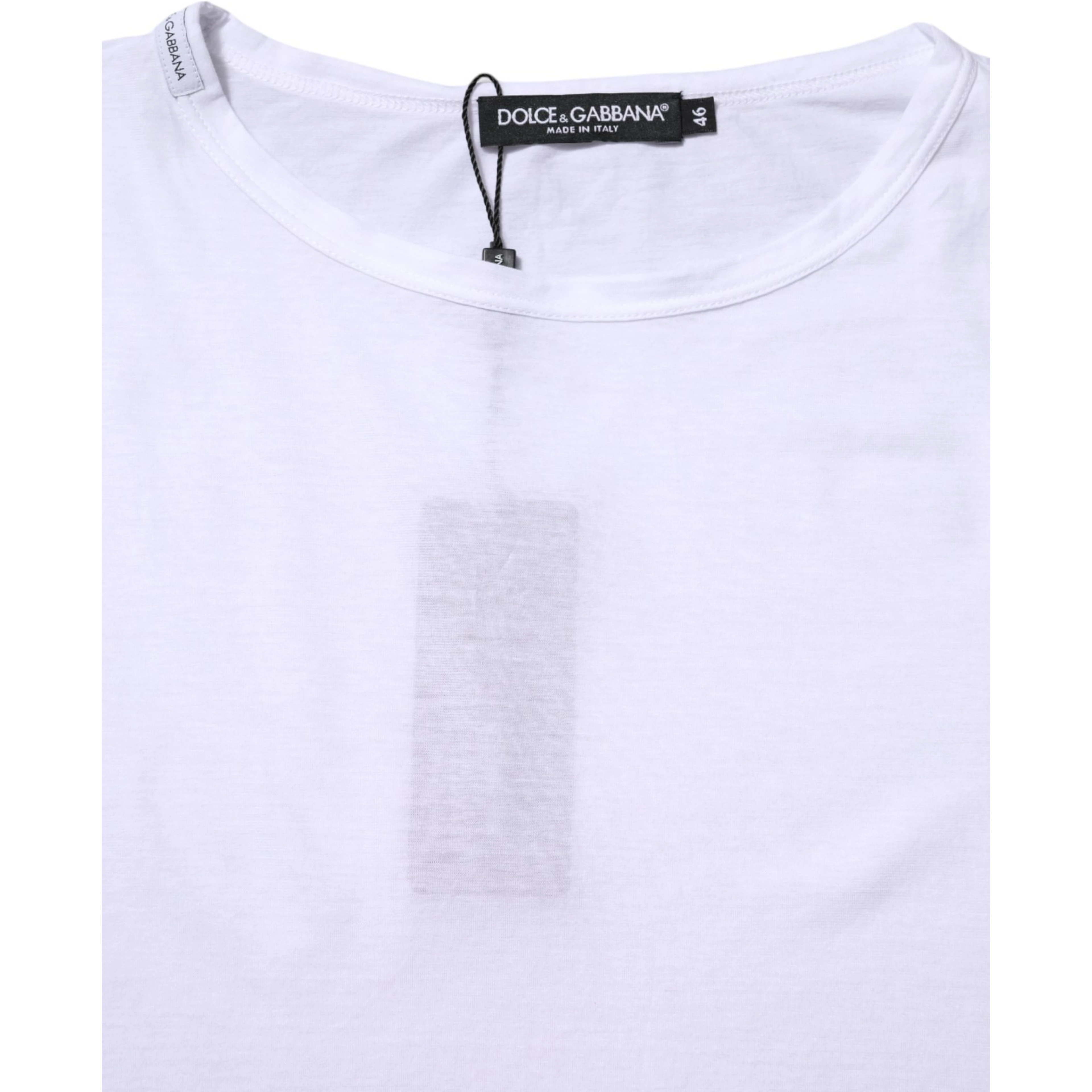 White Cotton Crew Neck Short Sleeves T-shirt