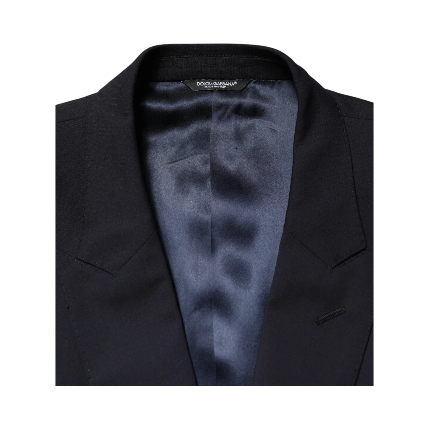 Blue Wool Double Breasted 2 Piece Men Suit