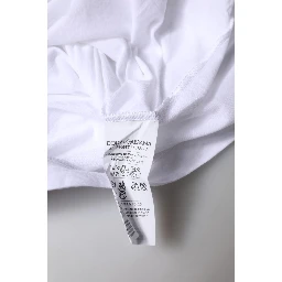 White Cotton Crew Neck Short Sleeves T-shirt