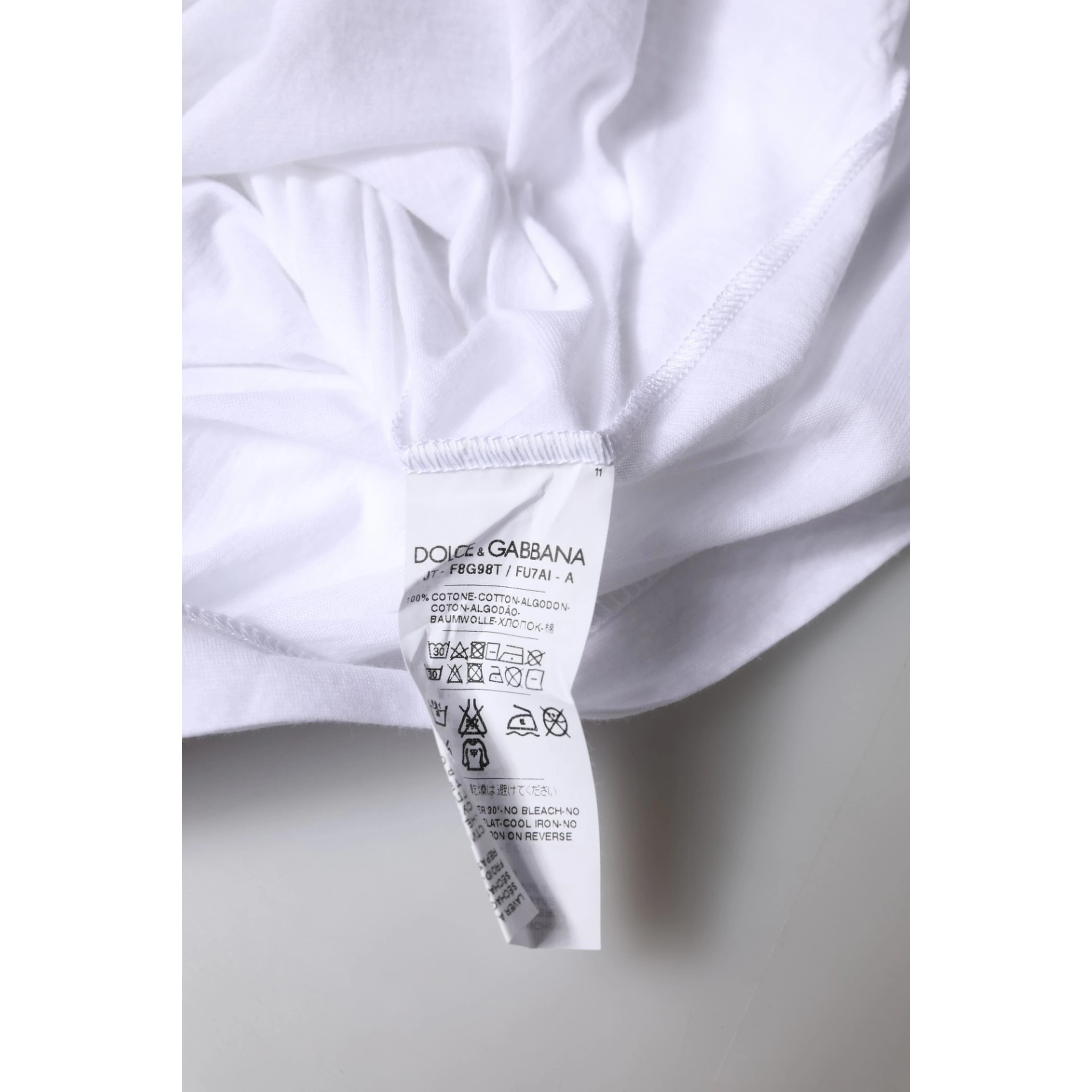 White Cotton Crew Neck Short Sleeves T-shirt