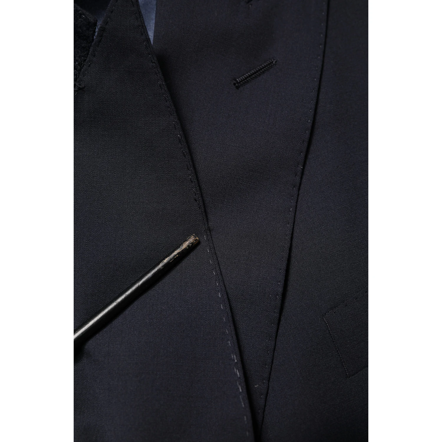 Blue Wool Double Breasted 2 Piece Men Suit