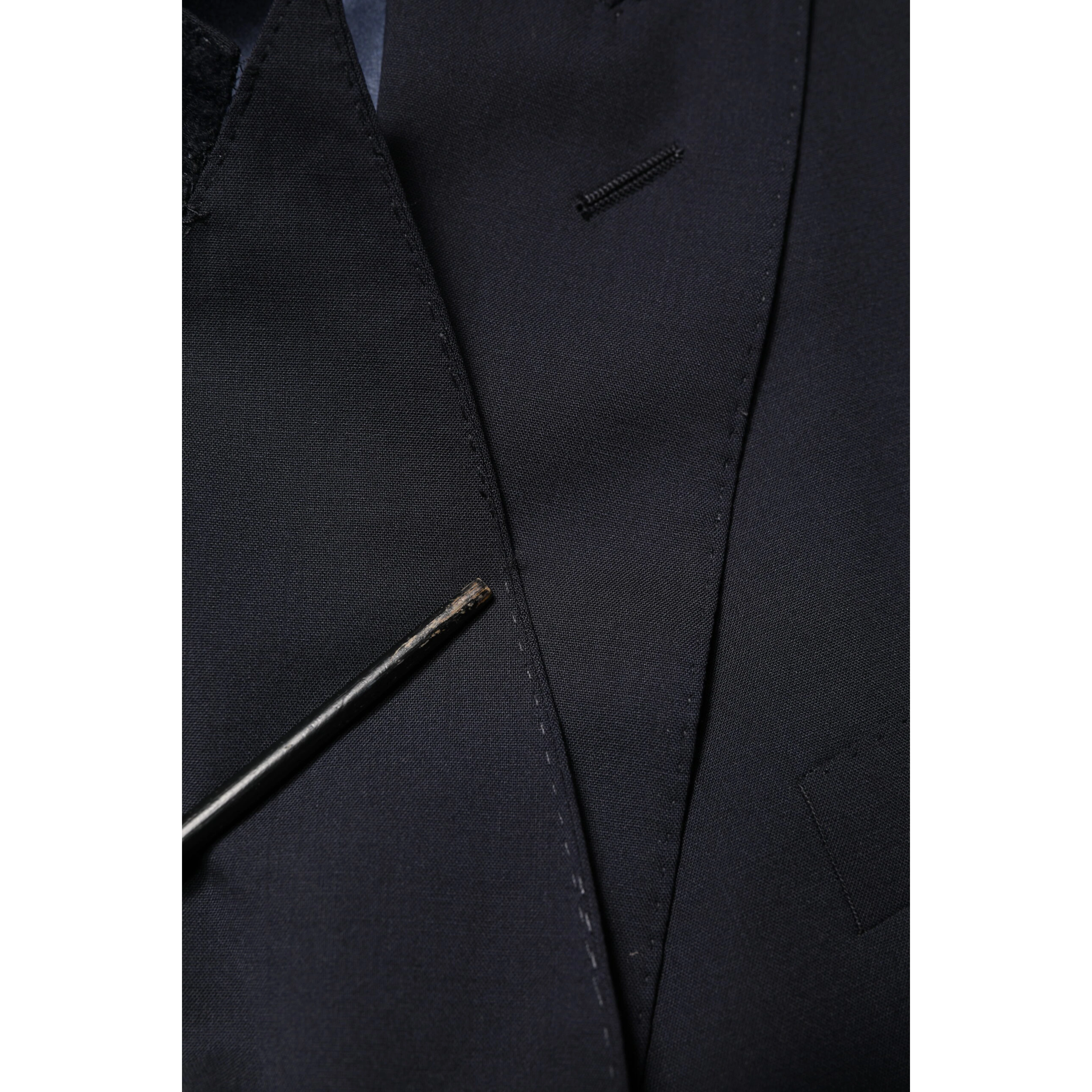 Blue Wool Double Breasted 2 Piece Men Suit