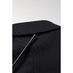 Blue Wool Double Breasted 2 Piece Men Suit