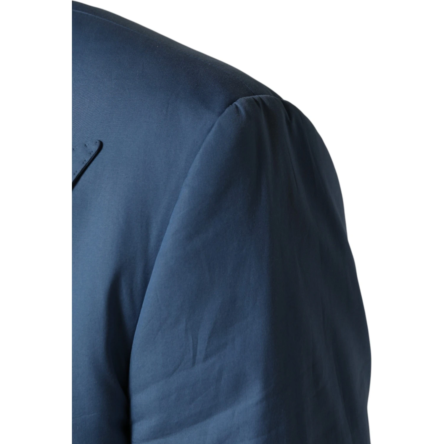 Blue Cotton Double Breasted 2 Piece  Suit