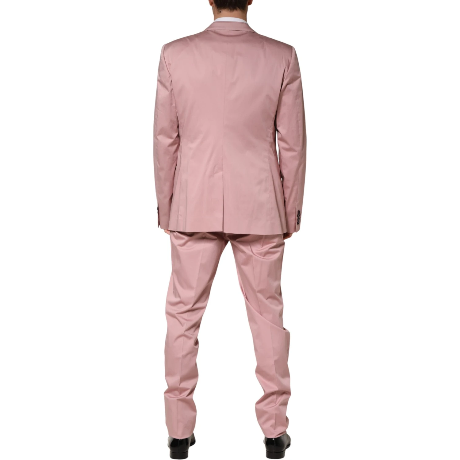 Pink Cotton Single Breasted 3 Piece Suit