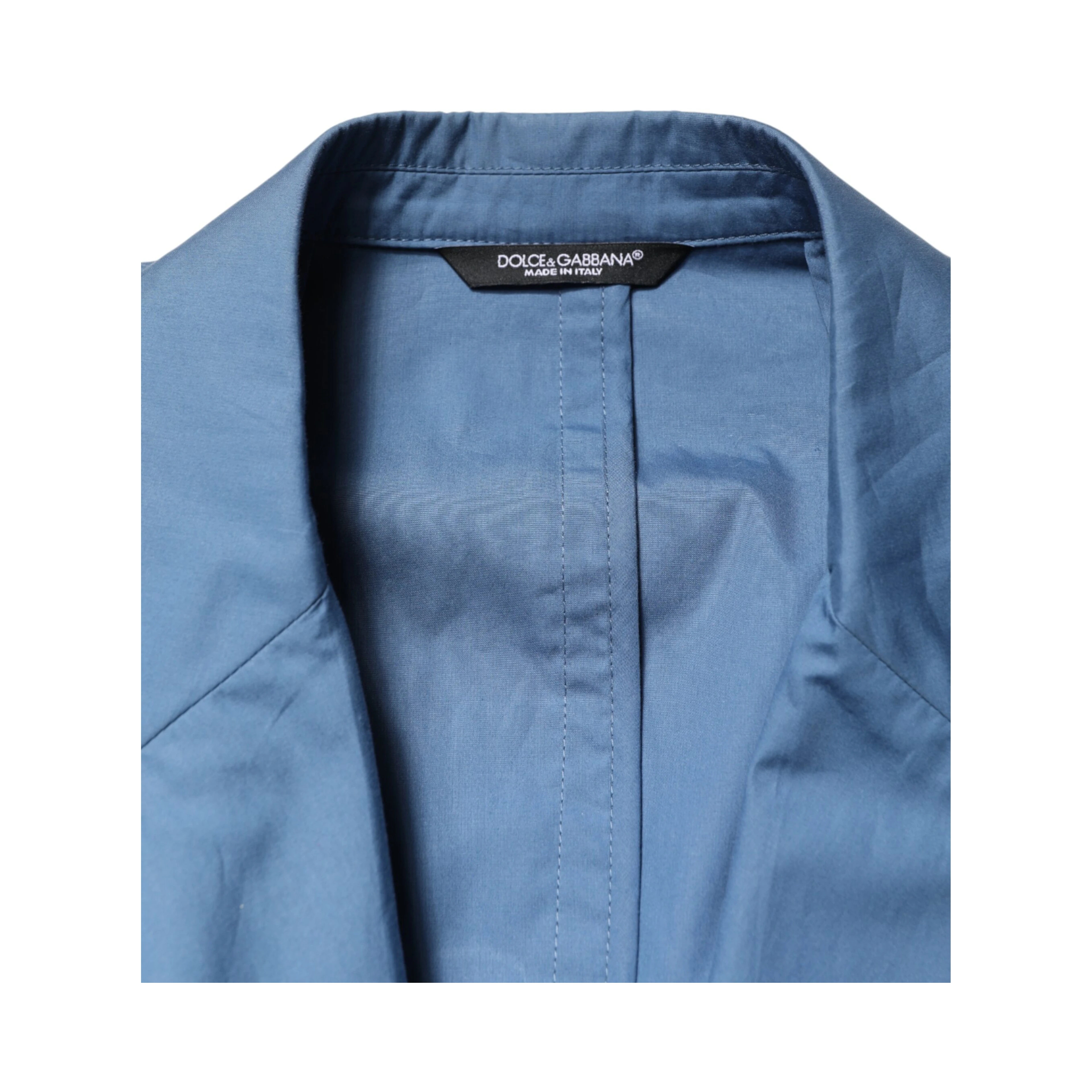 Blue Cotton Double Breasted 2 Piece  Suit
