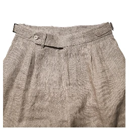 Beige Linen Double Breasted 2 Piece Men Suit