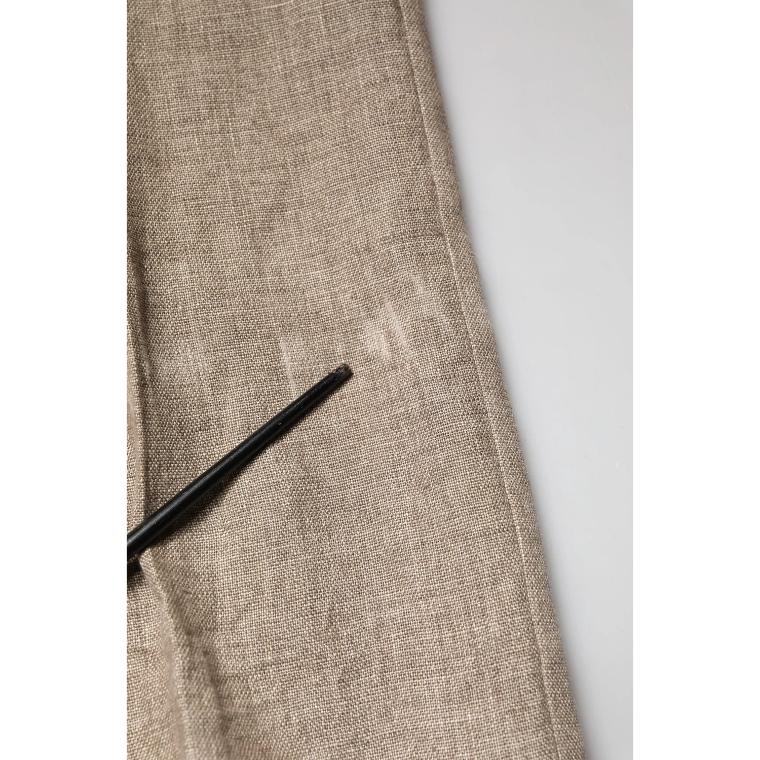 Beige Linen Double Breasted 2 Piece Men Suit