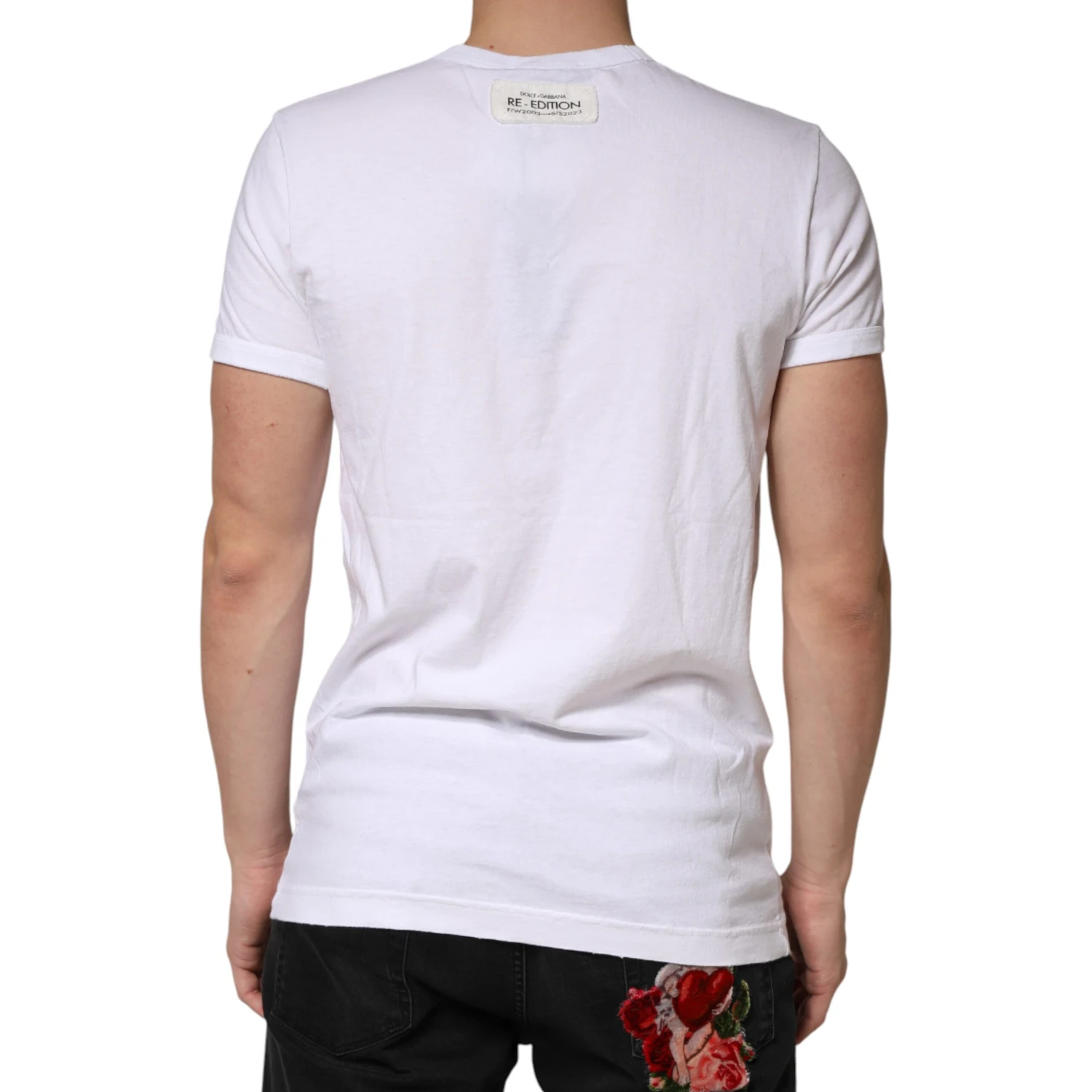 White Stripes Cotton Crew Neck Tee  T-shirt
