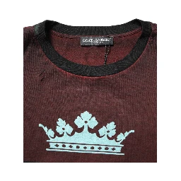 Maroon DG Crown Cotton Crew Neck Men T-shirt