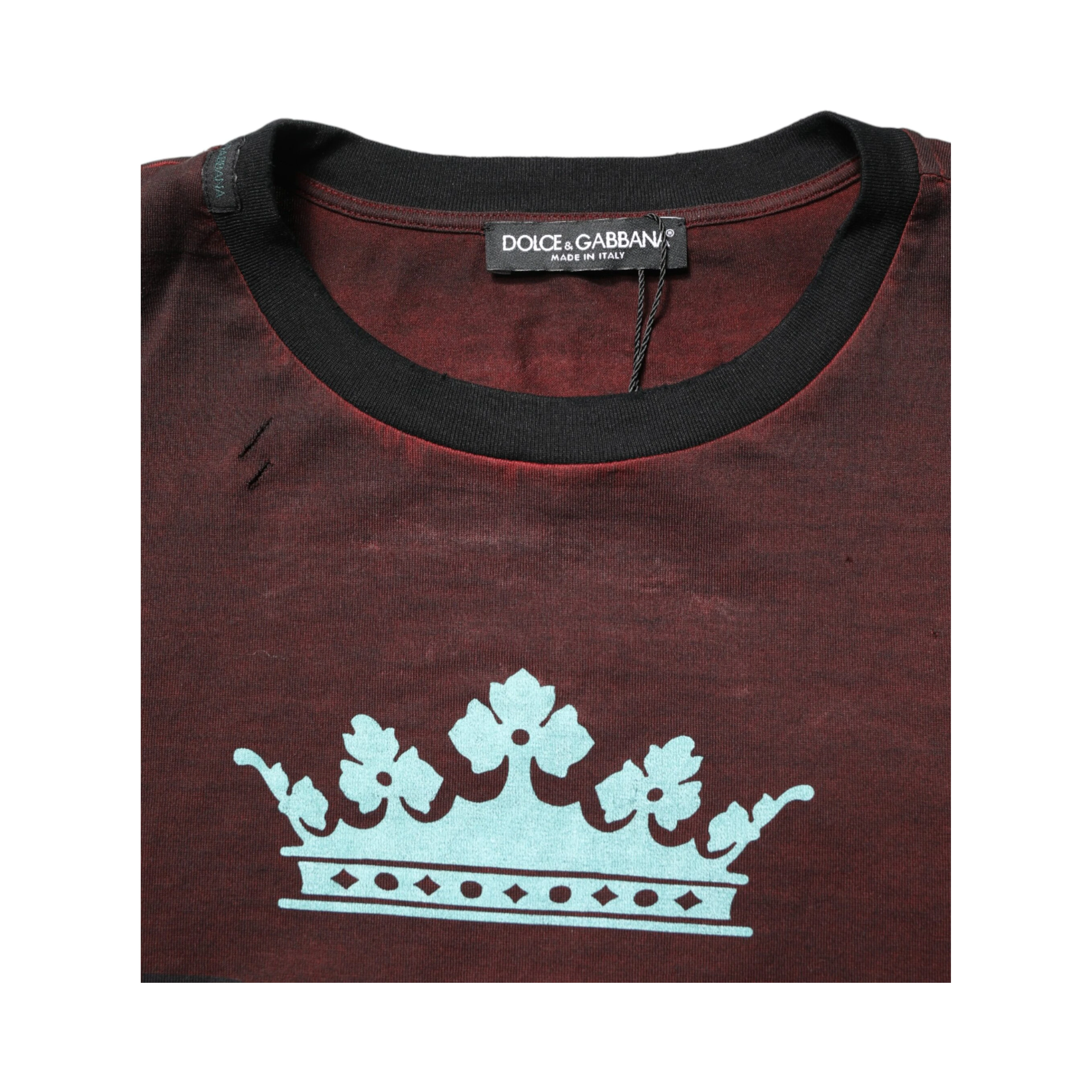 Maroon DG Crown Cotton Crew Neck Men T-shirt