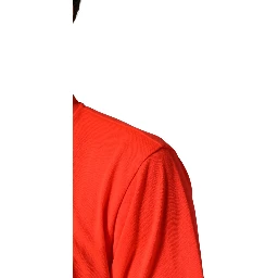 Neon Orange Polyester Crew Neck Men T-shirt
