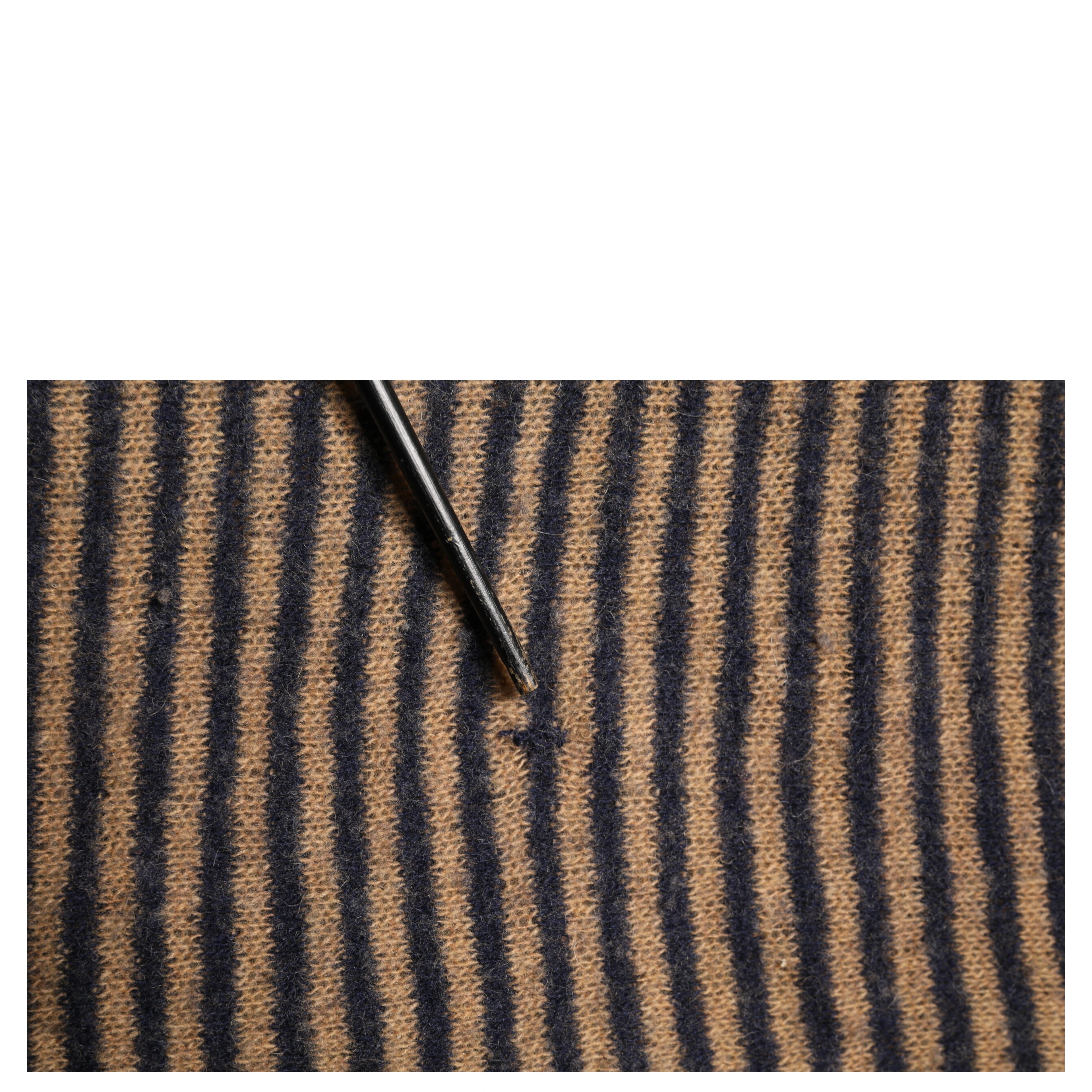 Brown Black Stripes Wool Crew Neck Pullover Sweater