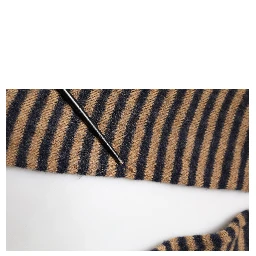 Brown Black Stripes Wool Crew Neck Pullover Sweater