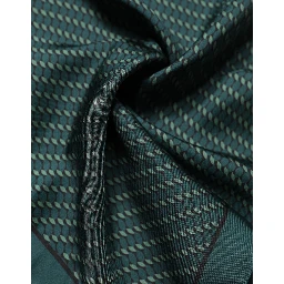 Dark Green Silk Patterned Handkerchief 32cm x 31cm Scarf