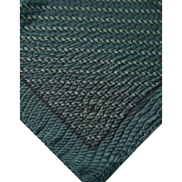 Dark Green Silk Patterned Handkerchief 32cm x 31cm Scarf