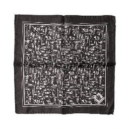 Brown Jazz Club Square Handkerchief Men 32cm x 31cm Scarf