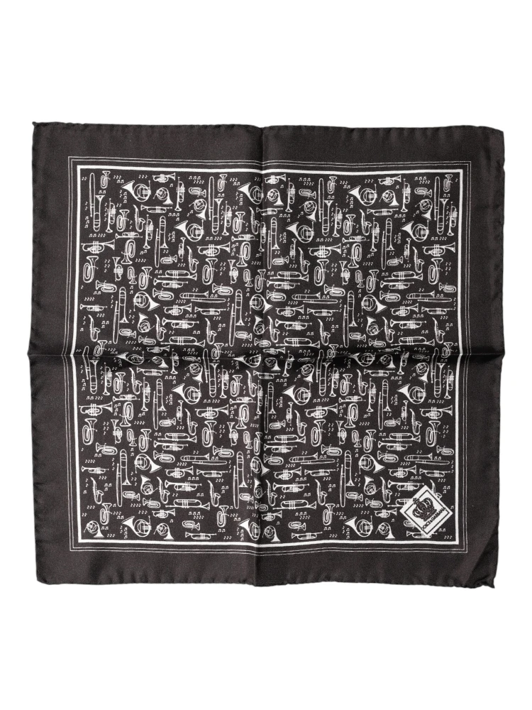 Brown Jazz Club Square Handkerchief Men 32cm x 31cm Scarf