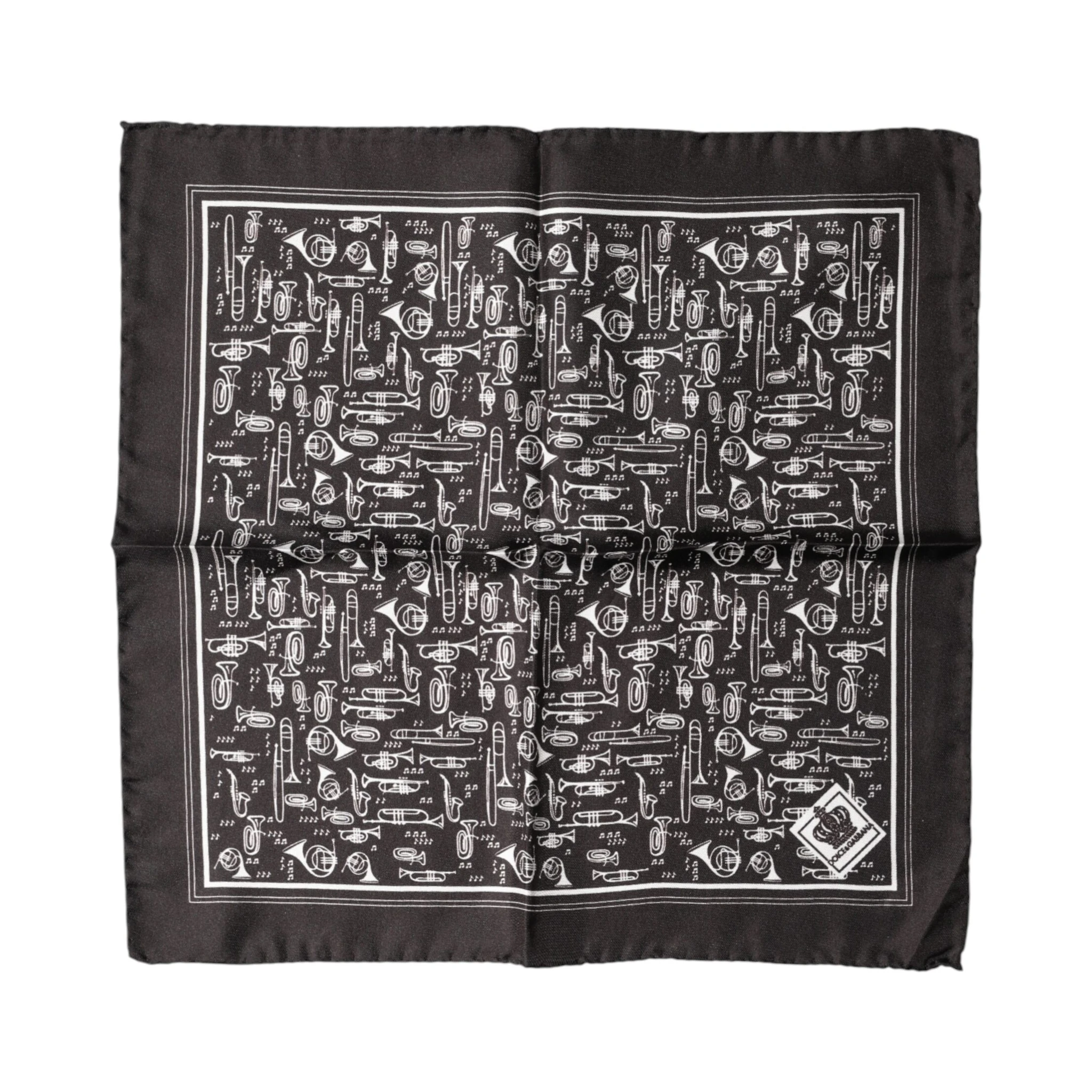 Brown Jazz Club Square Handkerchief Men 32cm x 31cm Scarf