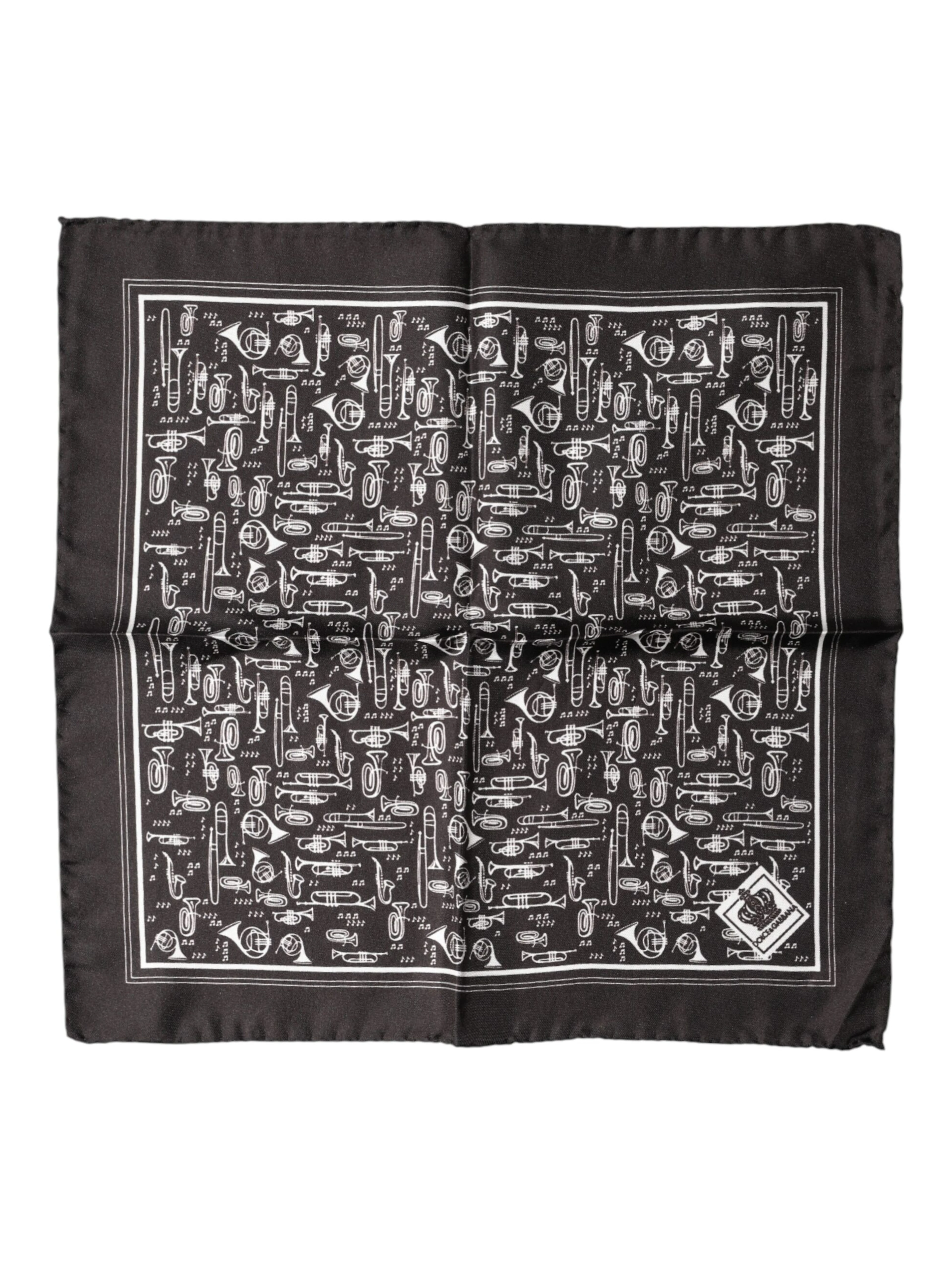 Brown Jazz Club Square Handkerchief Men 32cm x 31cm Scarf
