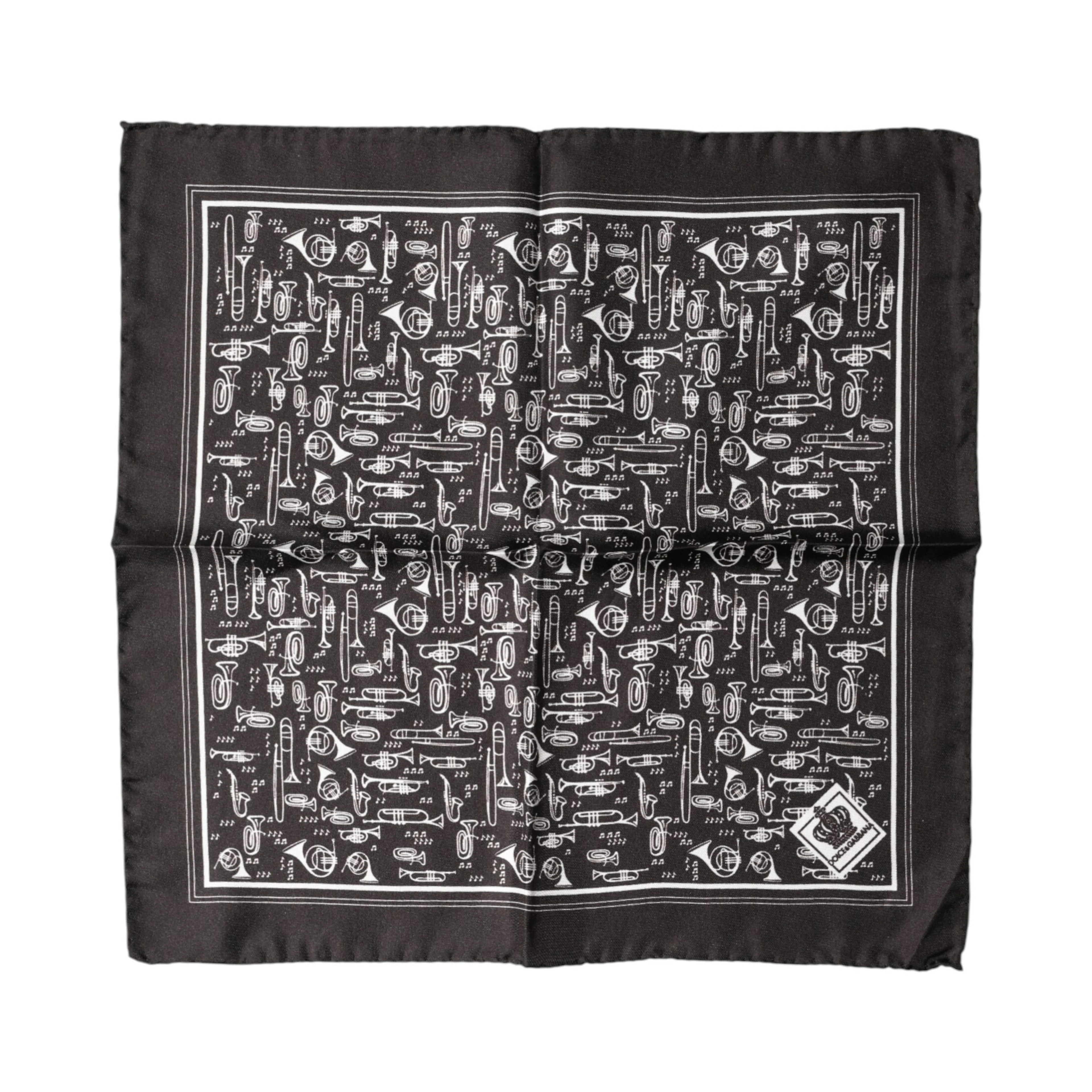 Brown Jazz Club Square Handkerchief Men 32cm x 31cm Scarf