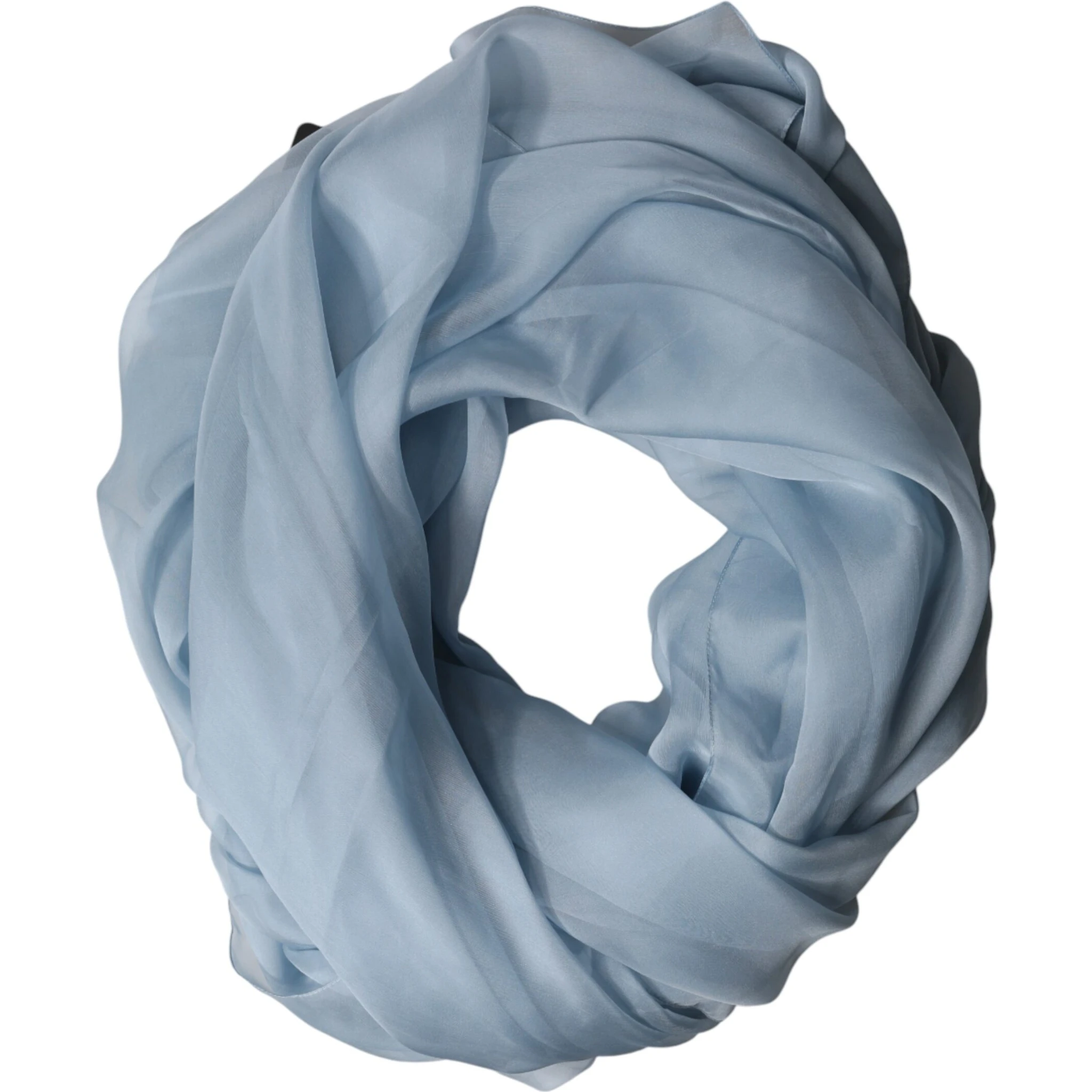 Light Blue Silk Stole Neck Wrap Shawl 200cm x 130cm Scarf