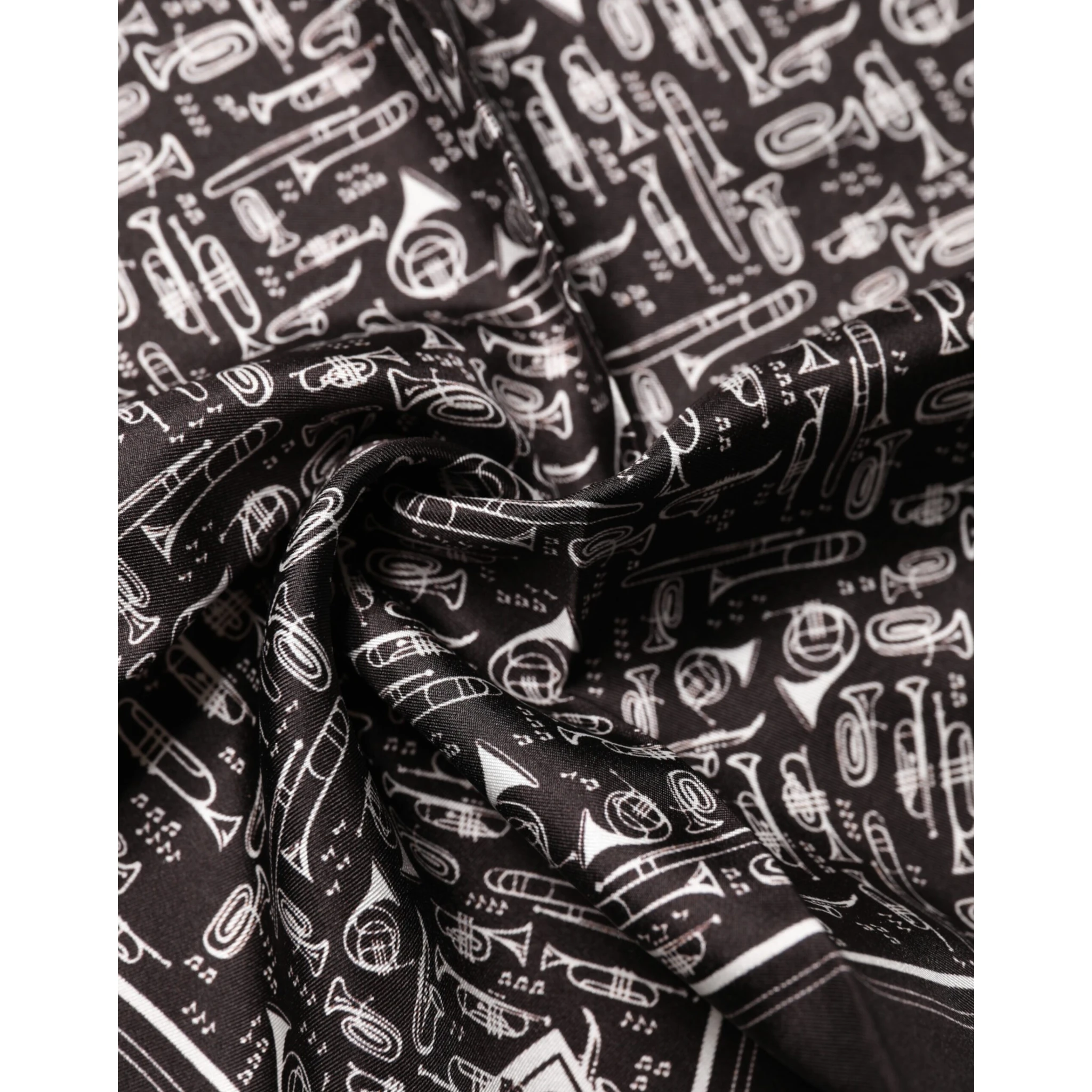 Brown Jazz Club Square Handkerchief Men 32cm x 31cm Scarf