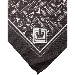 Brown Jazz Club Square Handkerchief Men 32cm x 31cm Scarf