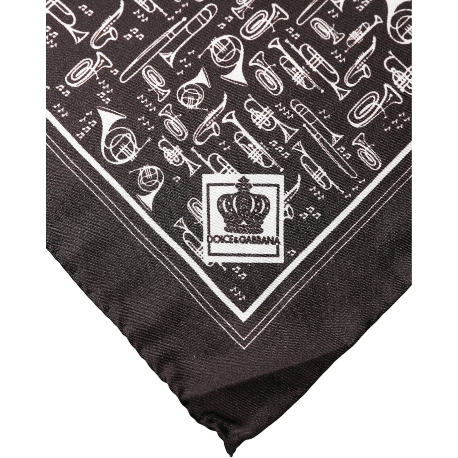 Brown Jazz Club Square Handkerchief Men 32cm x 31cm Scarf