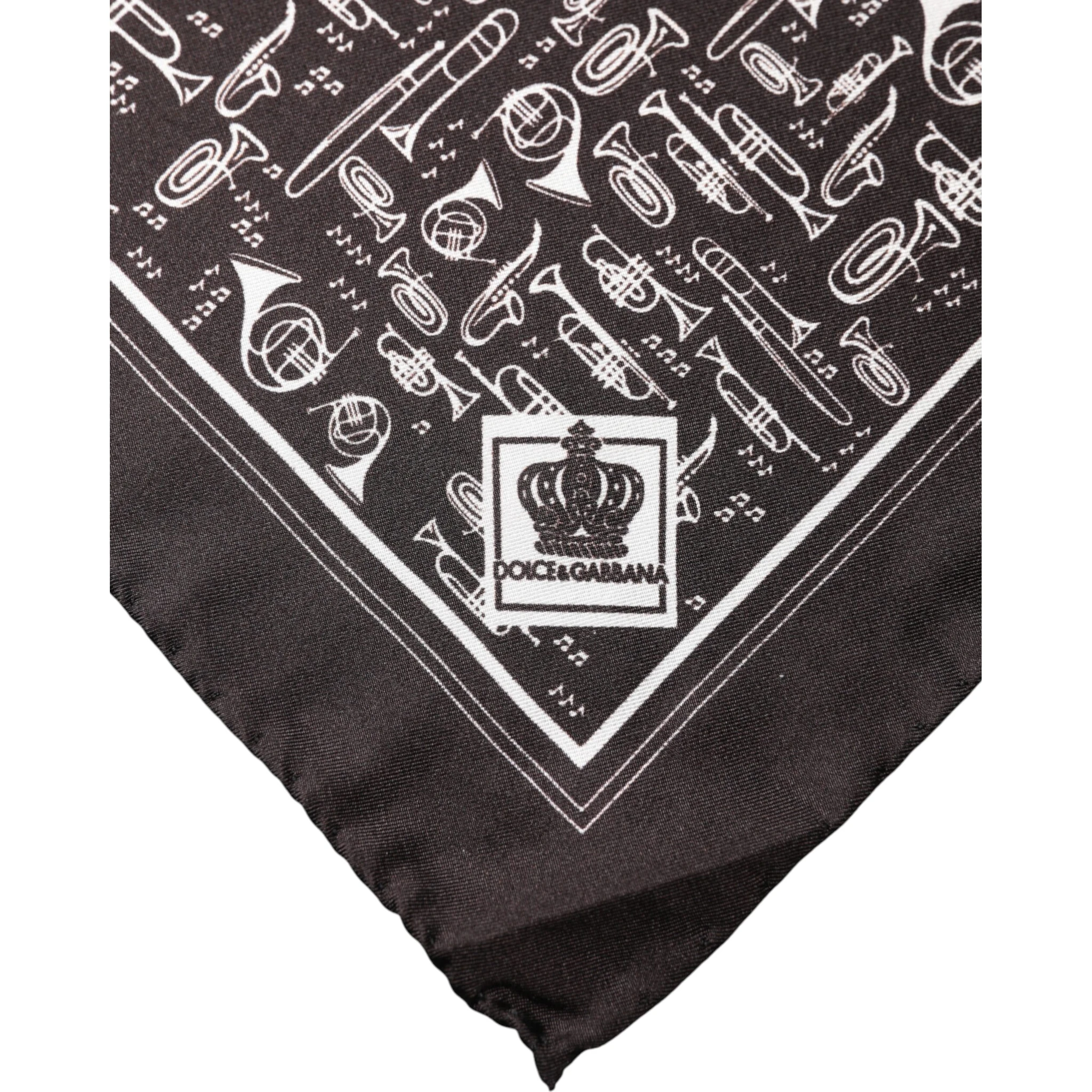 Brown Jazz Club Square Handkerchief Men 32cm x 31cm Scarf