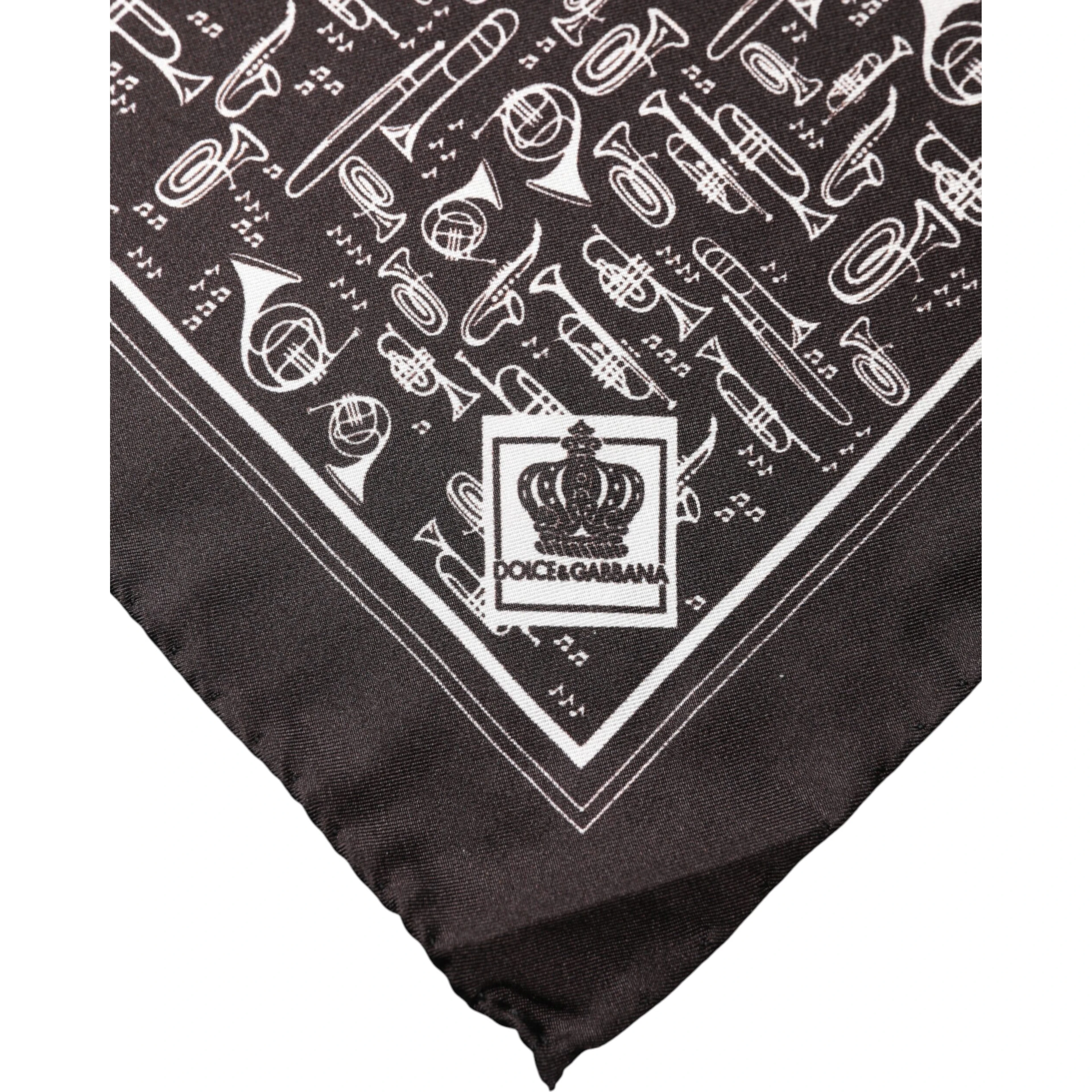Brown Jazz Club Square Handkerchief Men 32cm x 31cm Scarf