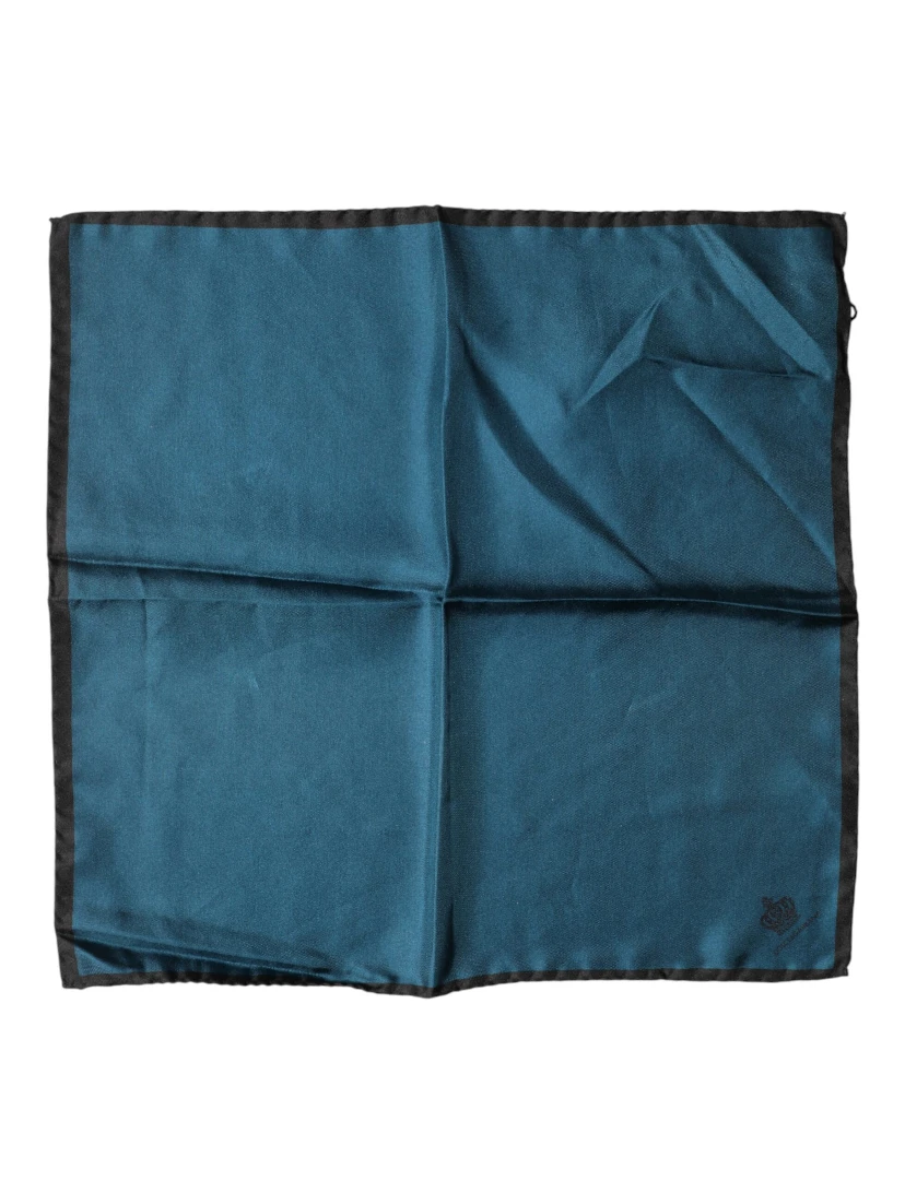 Blue Silk Square Pocket Handkerchief Scarf
