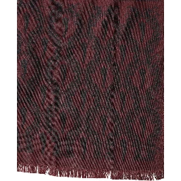 Maroon Patterned Silk Wrap Foulard Men 133cm x 22cm Scarf
