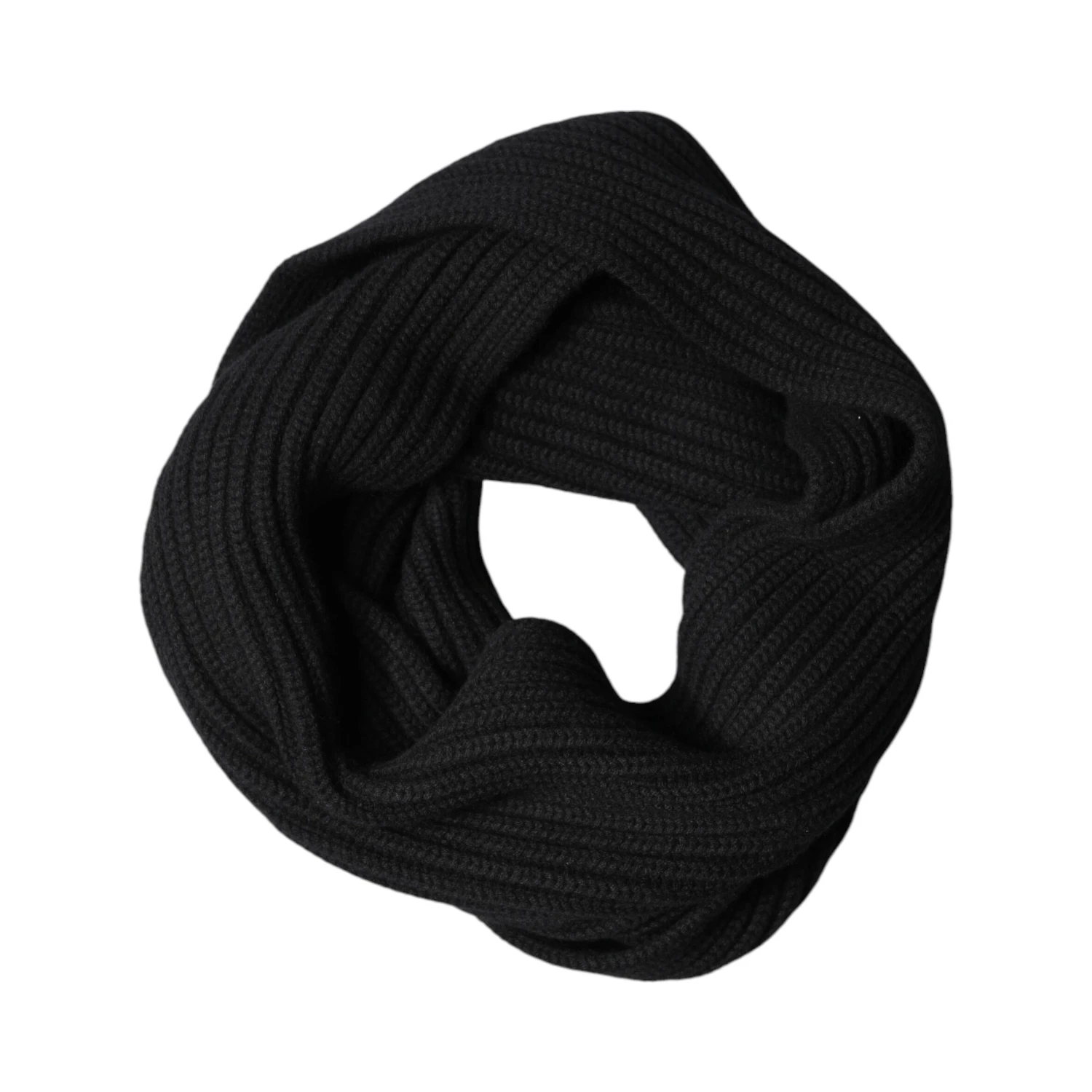 Black Cashmere Knit Neck Wrap Shawl 202cm x 26cm  Scarf