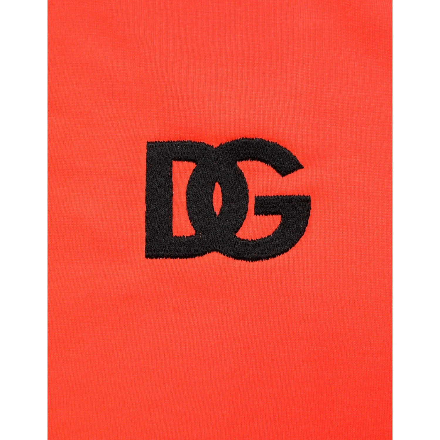 Neon Orange Polyester Crew Neck Men T-shirt