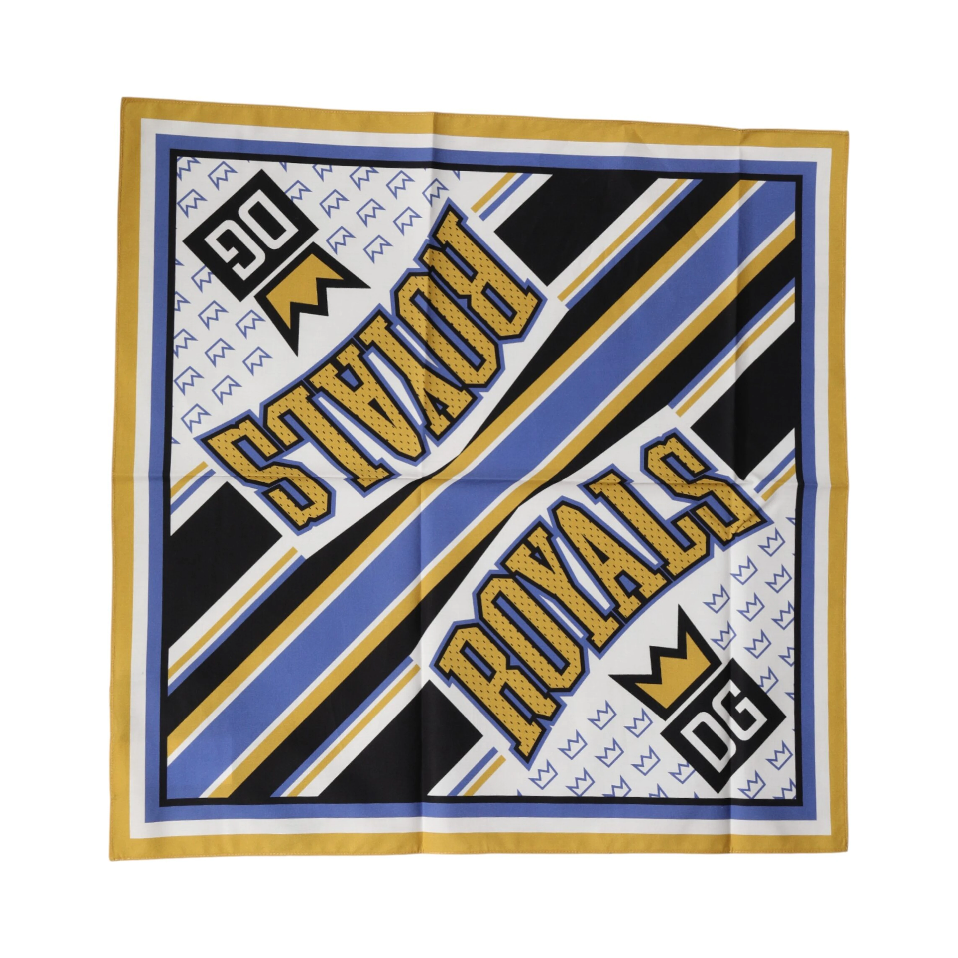 Multicolor DG Royals Square Foulard Men 50cm x 50cm Scarf