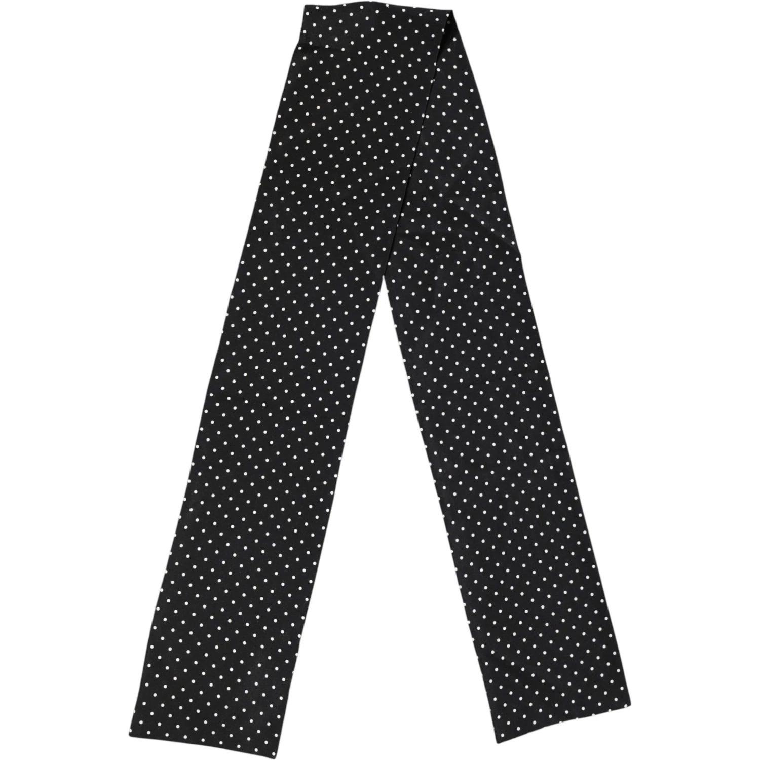 Black Polka Dot Neck Wrap Foulard 133.5cm x 12.5cm Scarf