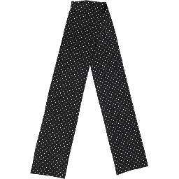 Black Polka Dot Neck Wrap Foulard 133.5cm x 12.5cm Scarf