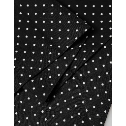 Black Polka Dot Neck Wrap Foulard 133.5cm x 12.5cm Scarf