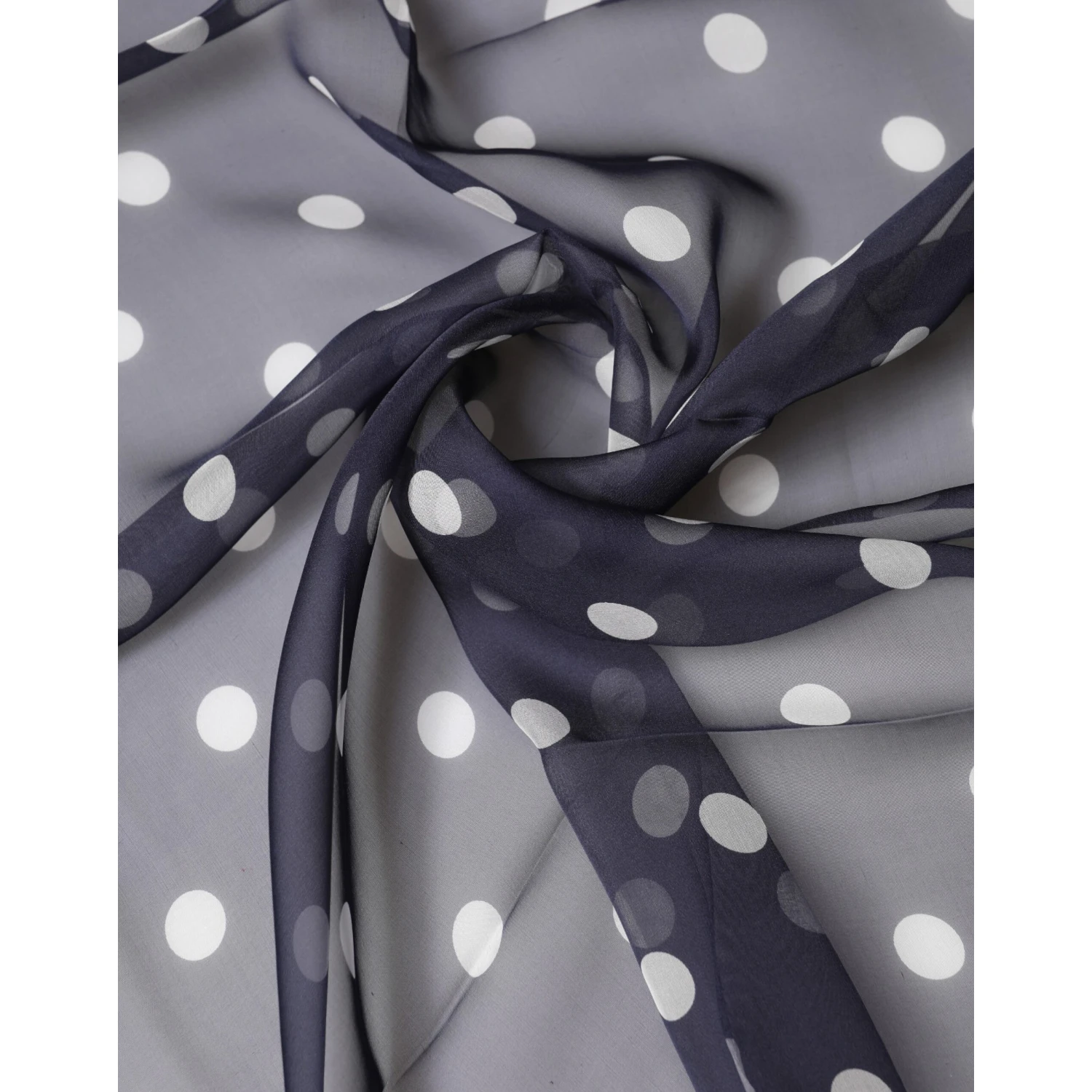 Blue Polka Dot Silk Square Foulard 91.5cm x 89.5cm Scarf