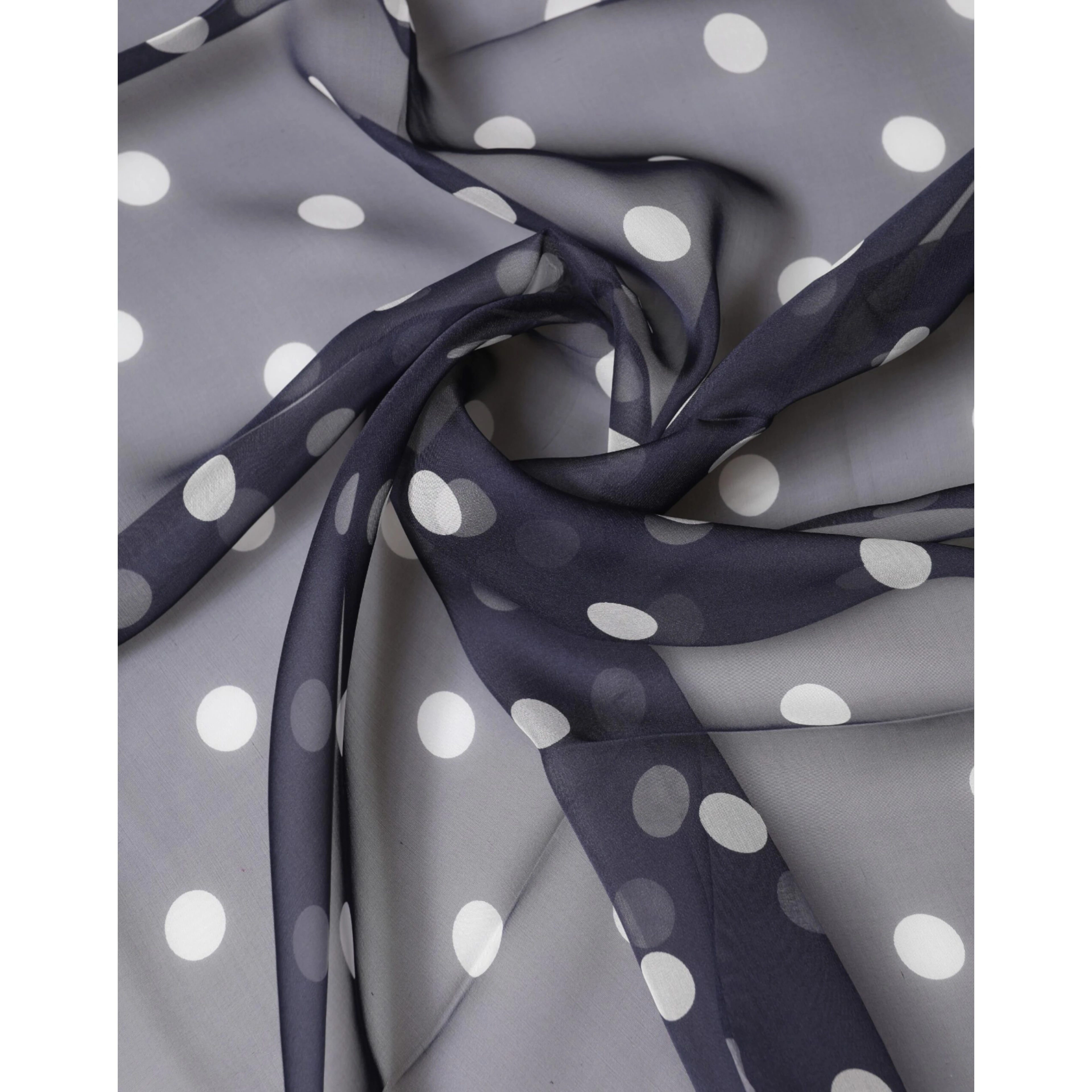 Blue Polka Dot Silk Square Foulard 91.5cm x 89.5cm Scarf