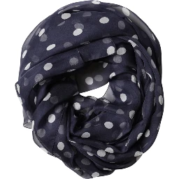 Blue Polka Dot Silk Neck Wrap Shawl 205cm x 132cm Scarf