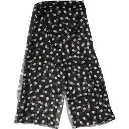 Black Polka Dot Silk Neck Wrap Shawl 205cm x 137cm Scarf