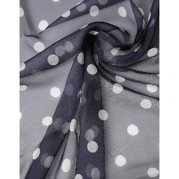 Blue Polka Dot Silk Neck Wrap Shawl 205cm x 132cm Scarf