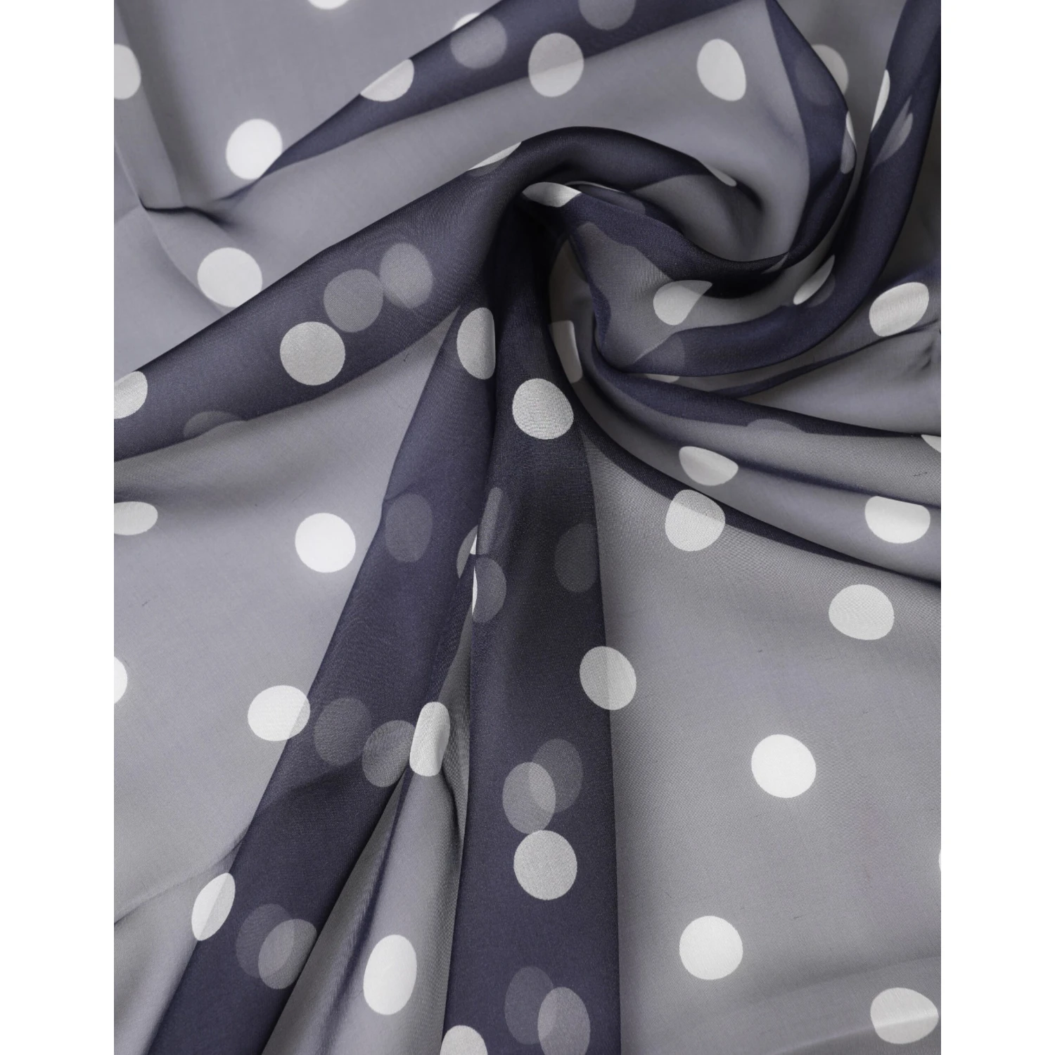 Blue Polka Dot Silk Neck Wrap Shawl 205cm x 132cm Scarf