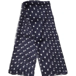 Blue Polka Dot Silk Neck Wrap Shawl 205cm x 132cm Scarf