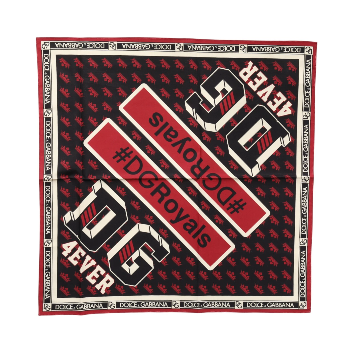 Multicolor #DGRoyals Square Foulard 50cm x 49.5cm Scarf