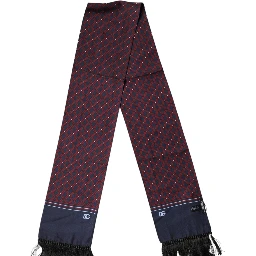 Maroon Patterned Fringes Wrap Foulard 138cm x 15cm Scarf