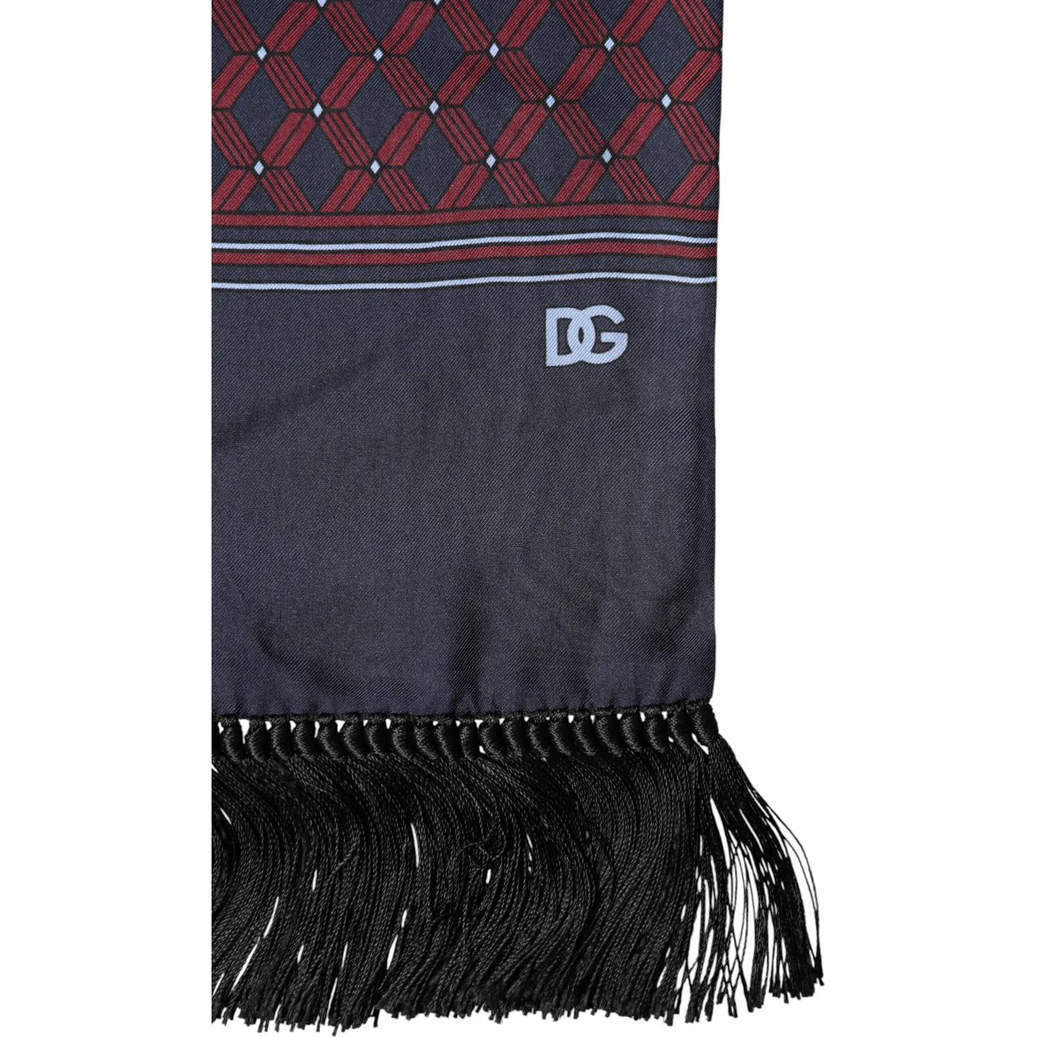 Maroon Patterned Fringes Wrap Foulard 138cm x 15cm Scarf